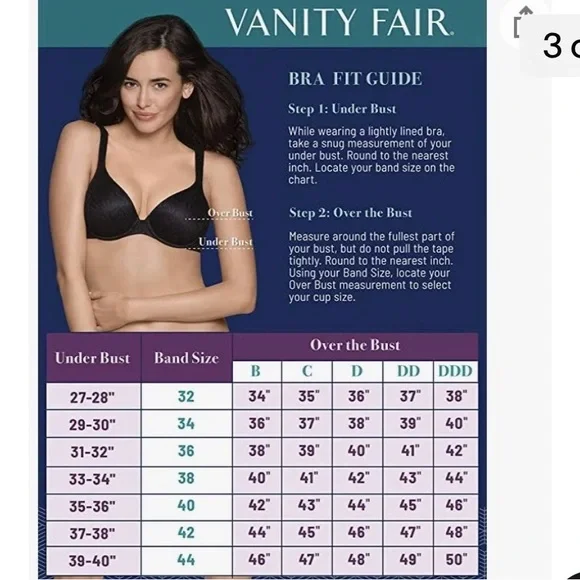 Vanity Fair Womens Breathable Luxe UltraSoft Stretch FullCoverage Bra Quartz 36B - Picture 5 of 5